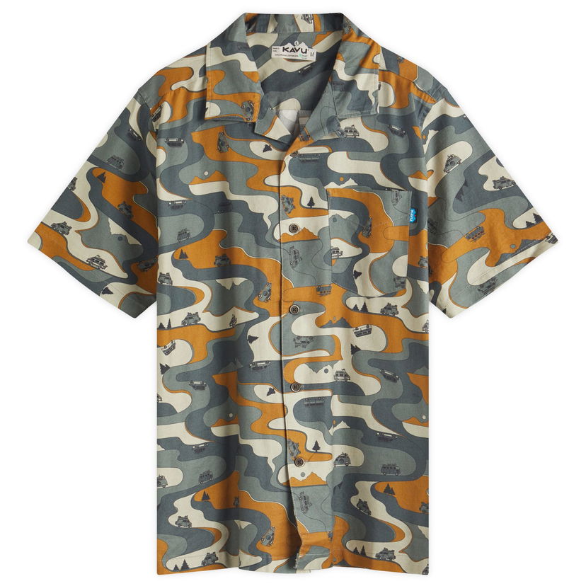 Paita KAVU Bainbridge Camp Collar Vacation Shirt Dream Van Glen Harmaa | 5247-2578