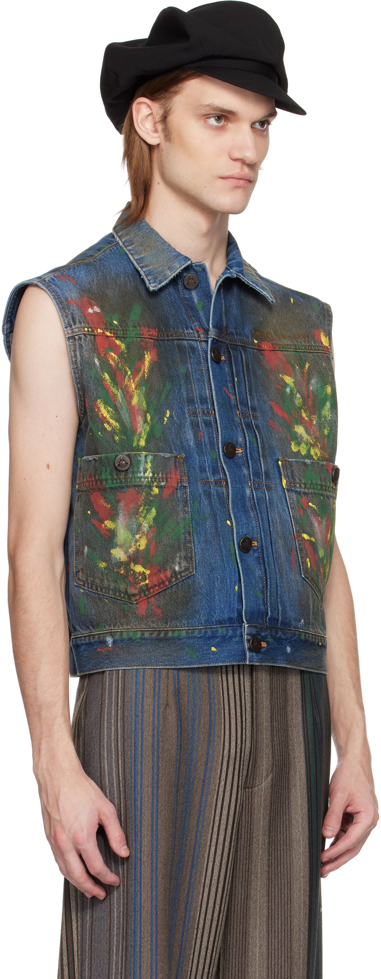 Liivi Vivienne Westwood Vivienne Westwood Marlene Painted Denim Vest Sininen | 3901000I-W0161-, 1