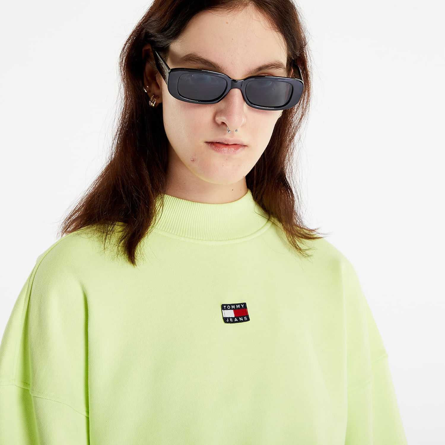 Huppari Tommy Hilfiger Boxy Crop Xs Badge Hoodie Vihreä | DW0DW15415 MSA, 1