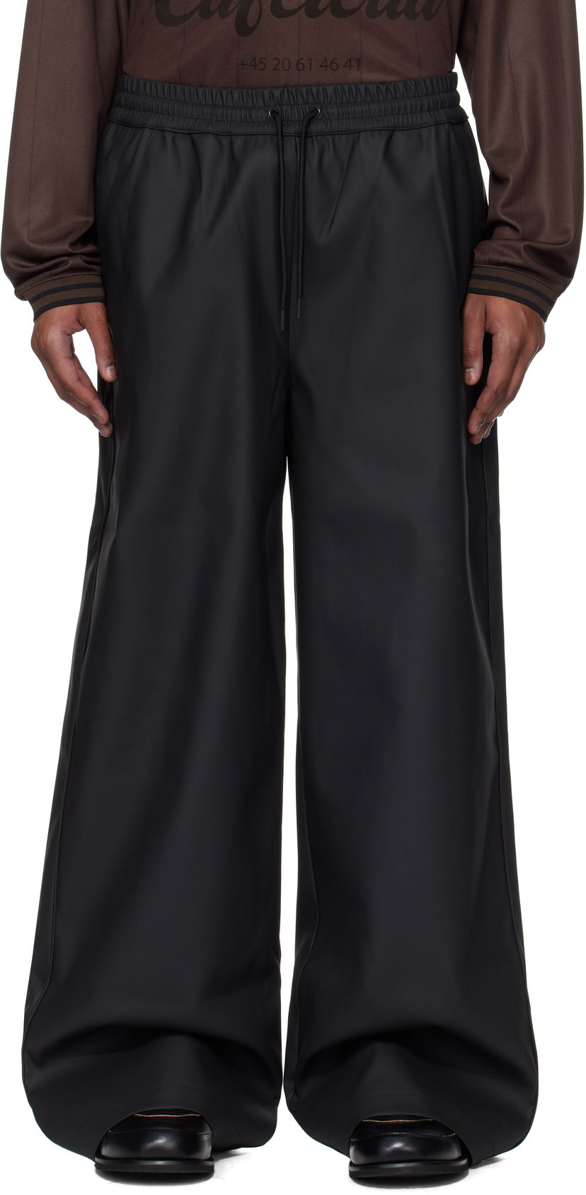 Housut Han Kjøbenhavn Relaxed Rubber Track Trousers Musta | M-134392