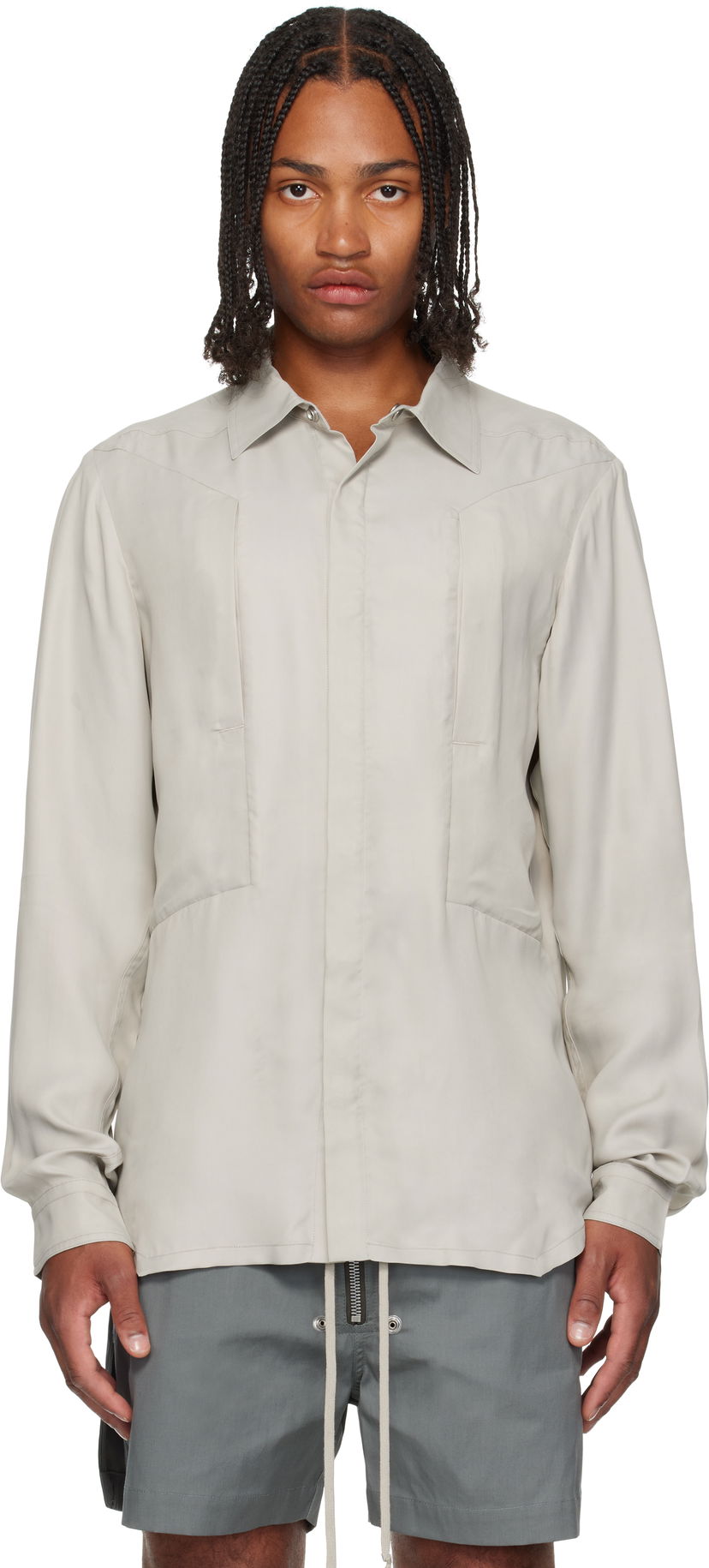 Paita Rick Owens Rick Owens Concordians Fogpocket Shirt Beige | RU02E1237 HSCH