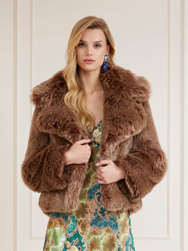 Takki GUESS Marciano Faux Fur Jacket Ruskea | 3BGL349972Z, 0