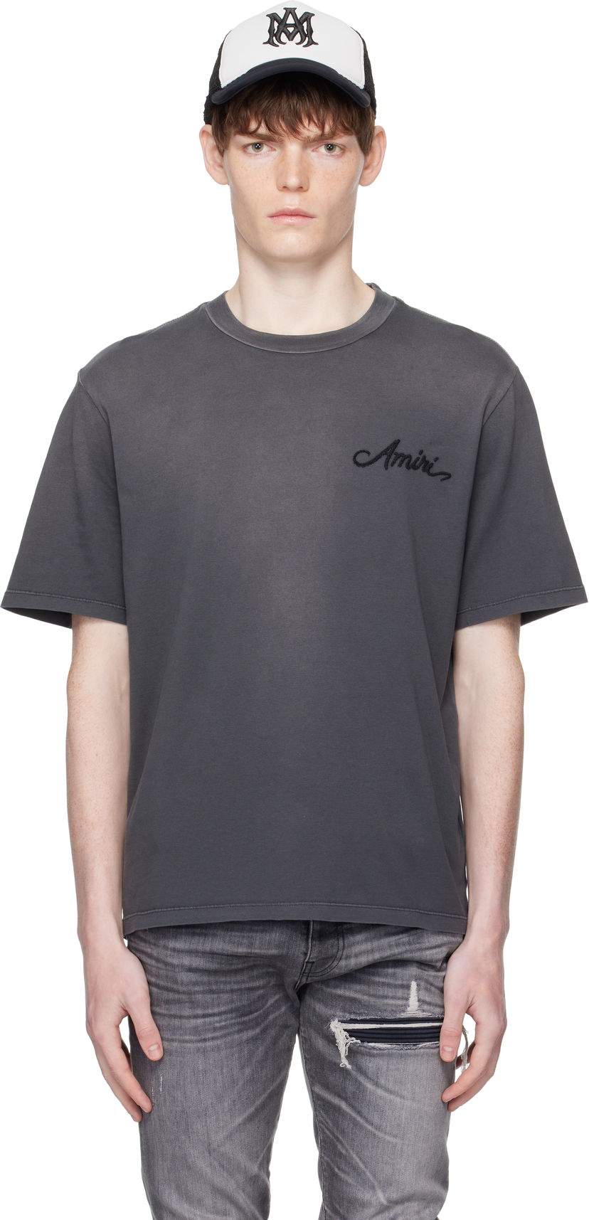 T-paita AMIRI AMIRI Bleach Bandana Patch T-Shirt Harmaa | AMJYTE1197