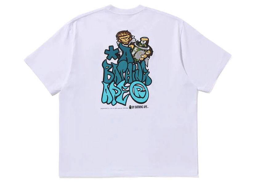 T-paita BAPE BAPE Graffiti Bape Relaxed Fit Tee White Valkoinen | 1K30-110-340