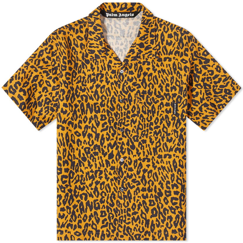 Paita Palm Angels Leopard Vacation Shirt Keltainen | PMGG005S24FAB0022010