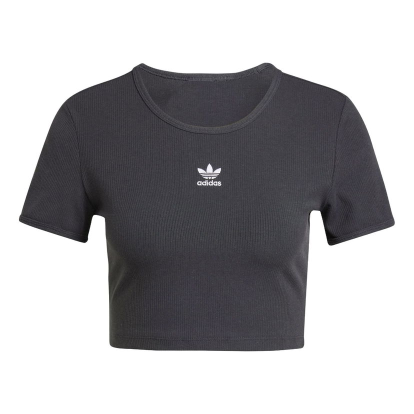 Crop top adidas Originals Essentials Ribbed Crop T-Shirt Harmaa | IY9664