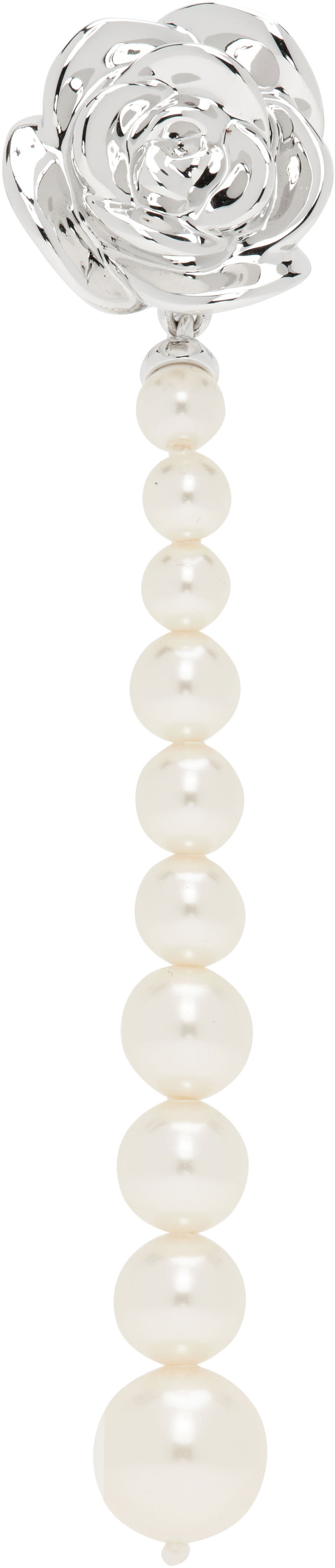 Korvakorut SHUSHU/TONG YVMIN Edition Pearl String Rose Single Earring Valkoinen | 22318SLV00DN