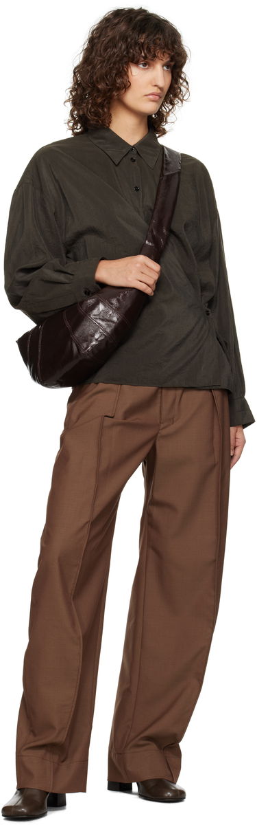 Paita LEMAIRE Lemaire Straight Collar Twisted Shirt Ruskea | SH1141 LF1308, 3
