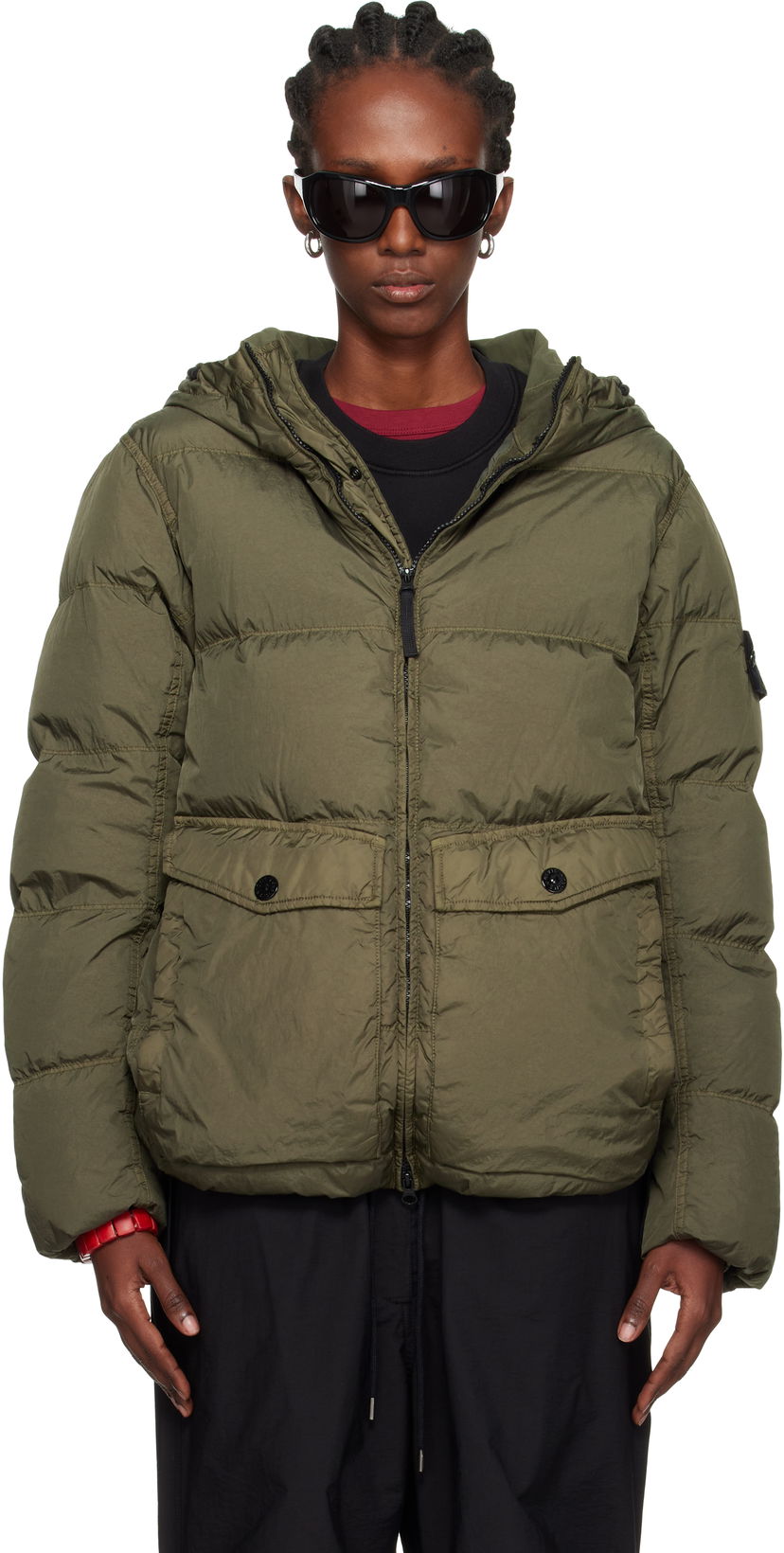 Puffer takki Stone Island Stone Island Crinkle Reps Recycled Nylon Down Jacket Vihreä | K2S15 4100011 S0A23