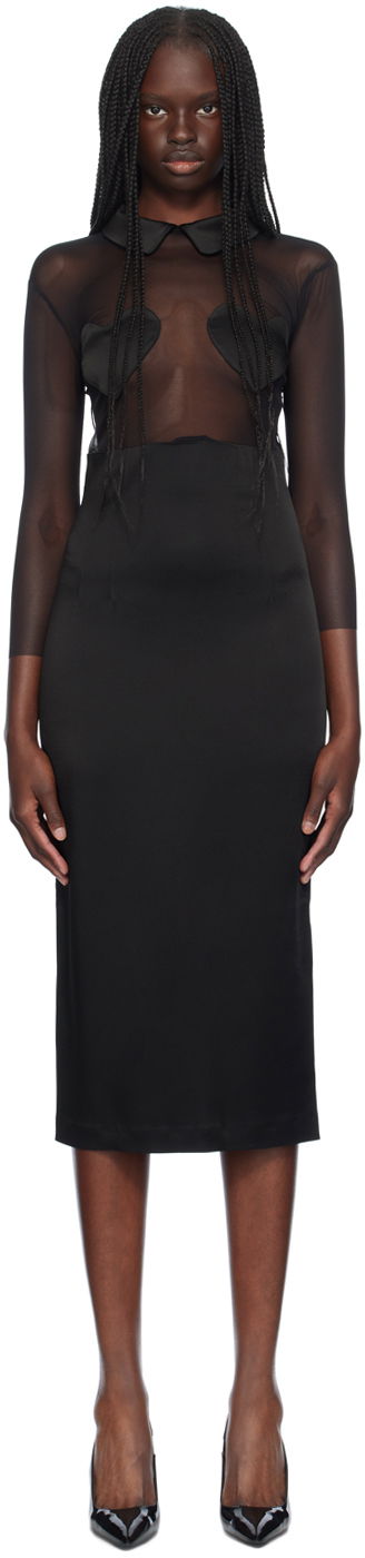 Mekko Blumarine Heart Detail Midi Dress Musta | A444A212A