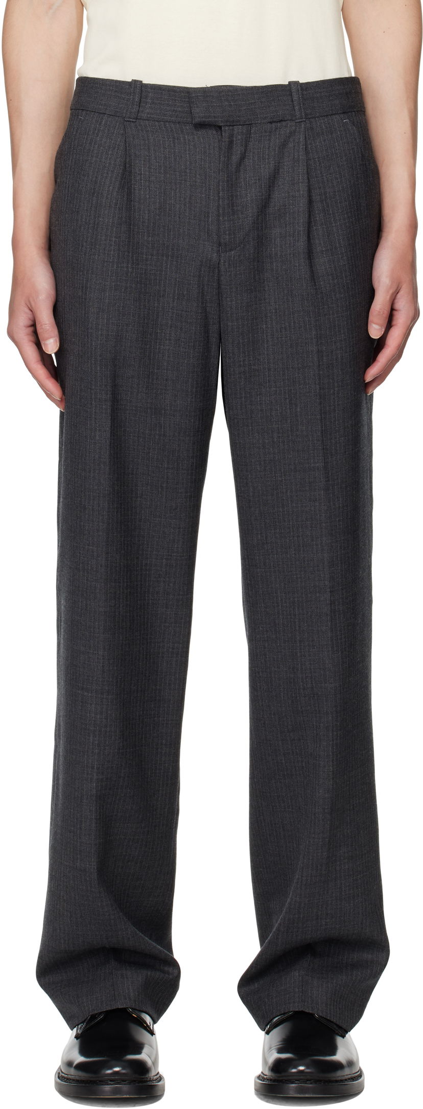 Housut OUR LEGACY OUR LEGACY Pinstripe Slacks Harmaa | M4254SS