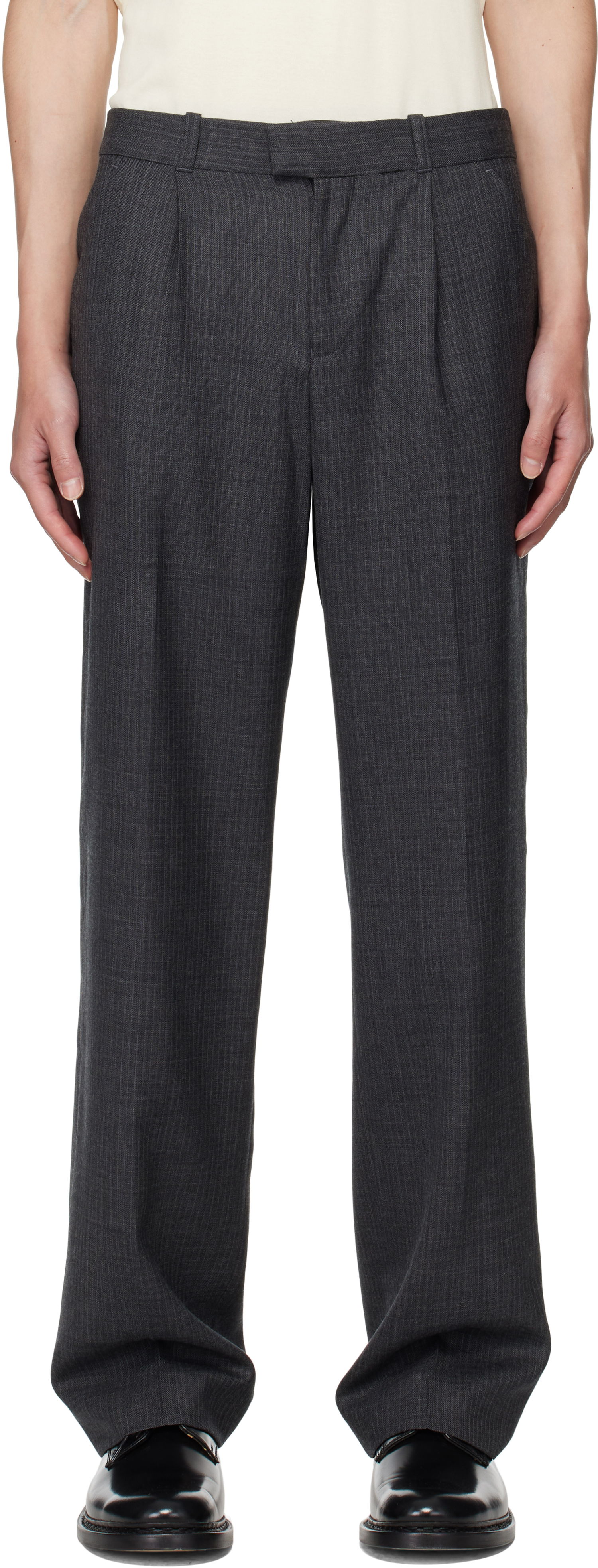 Housut OUR LEGACY OUR LEGACY Pinstripe Slacks Harmaa | M4254SS, 0