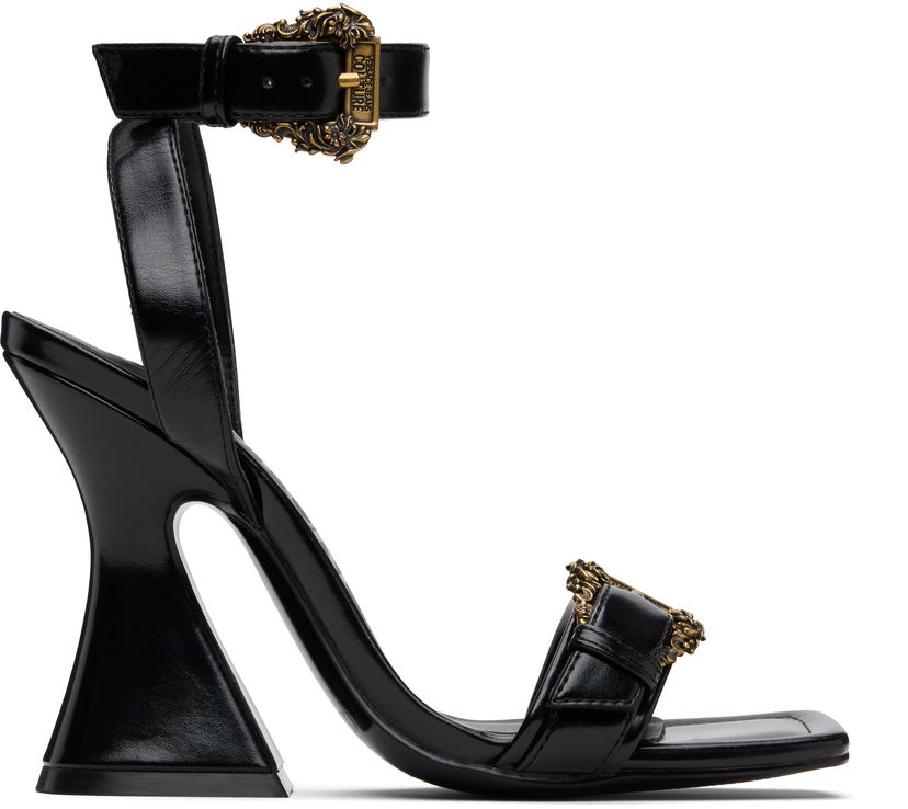 Tennarit ja kengät Versace Baroque Buckle Kristen Heeled Sandals Musta | E79VA3S36_EZSC35