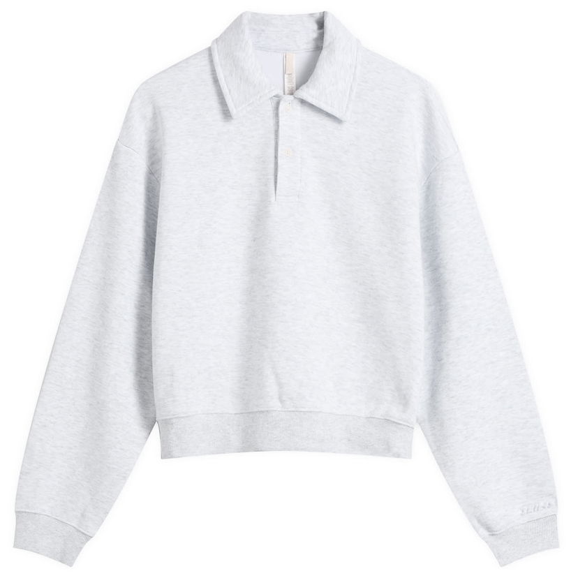 Huppari SKIMS Cotton Fleece Long Sleeve Henley Sweatshirt Harmaa | LS-LST-9575W-LHG