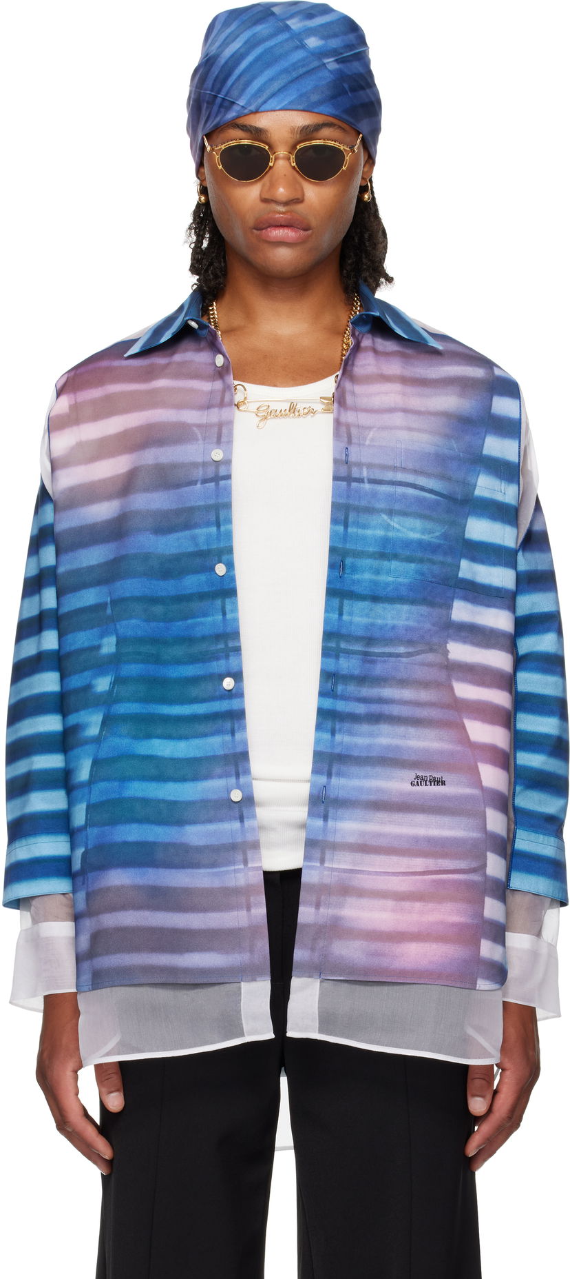 Paita Jean Paul Gaultier Jean Paul Gaultier 'The Petit-Grand Air' Print Shirt Sininen | 25/03-U-ST032-W018P-565034