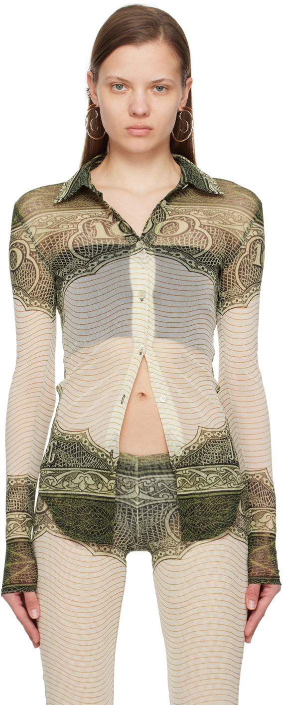 Paita Jean Paul Gaultier Gaultier 'The Cartouche' Print Shirt Vihreä | 24/25-U-CH044-T515-400300156