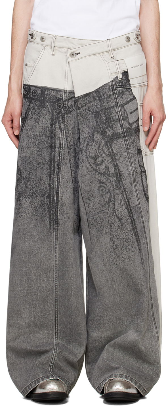 Jeans Feng Chen Wang Feng Chen Wang Paneled Jeans Harmaa | FUF18TR07