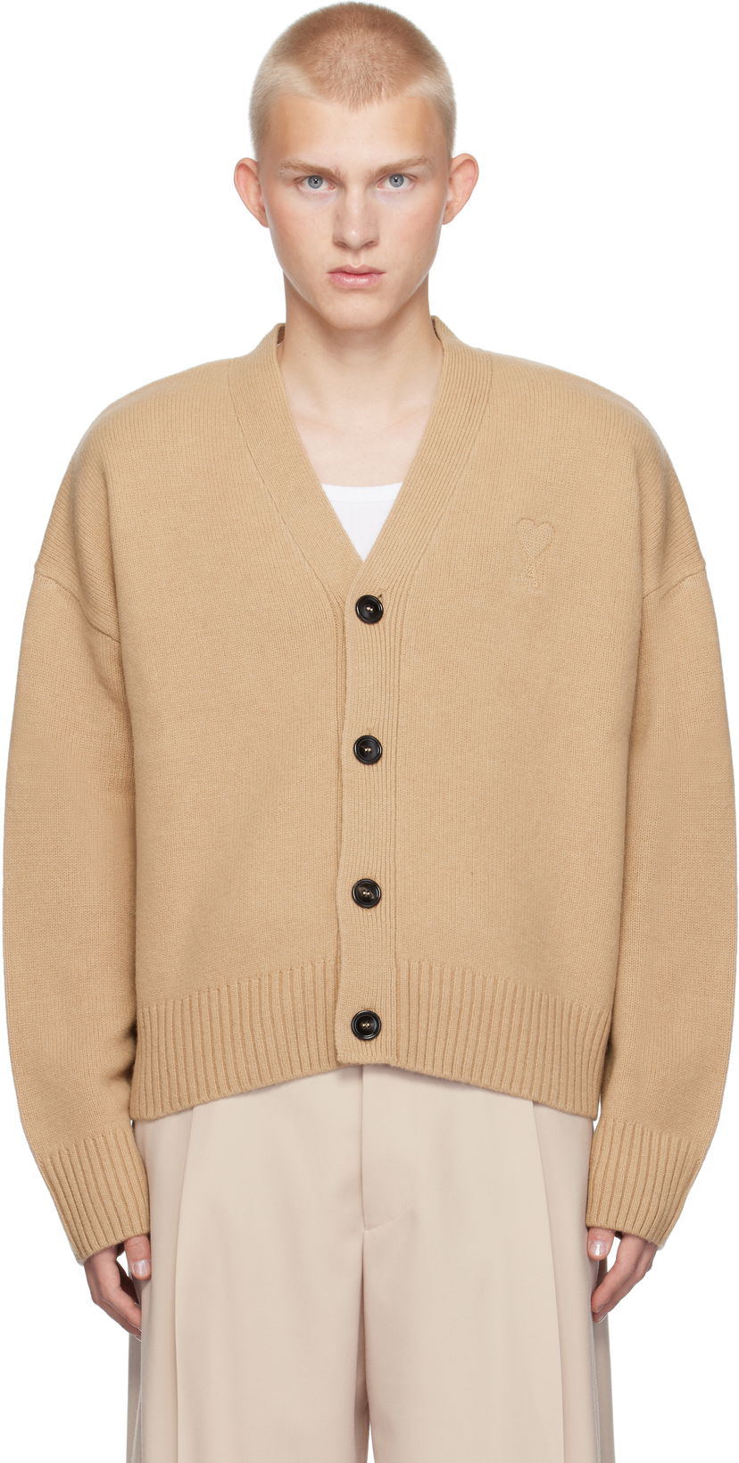 Villapaita AMI Cardigan Beige | UKC044.KN0028