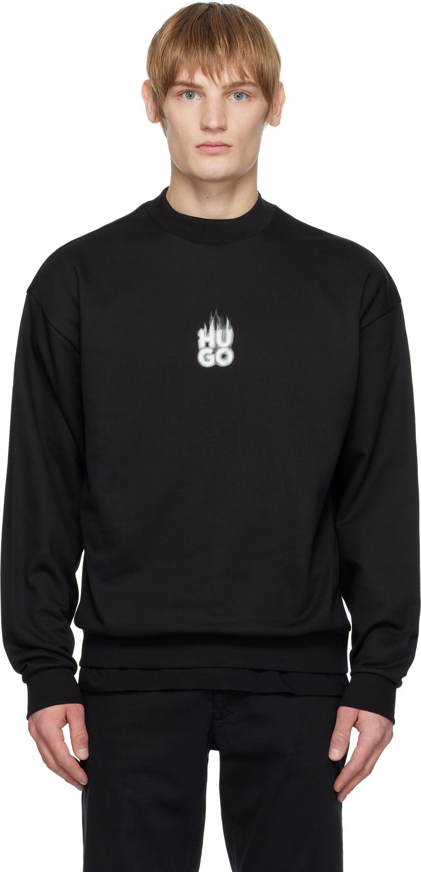 Huppari BOSS Flame Logo Sweatshirt Musta | 50530427