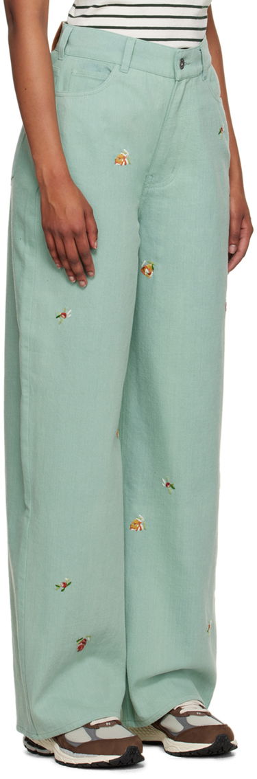 Jeans YMC YMC Embroidered Papa Jeans Vihreä | Q4UAF, 1