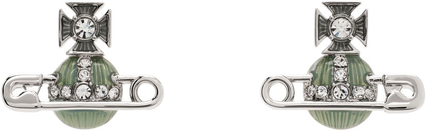 Korvakorut Vivienne Westwood Vivienne Westwood Kitty Orb and Safety Pin Earrings Vihreä | 6201033P-02P574-
