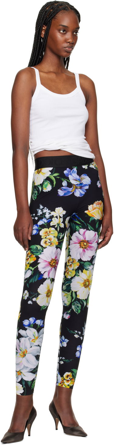 Leggingsit Dolce & Gabbana Dolce&Gabbana Floral Print Leggings Musta | FTB5TT FSG8L, 3