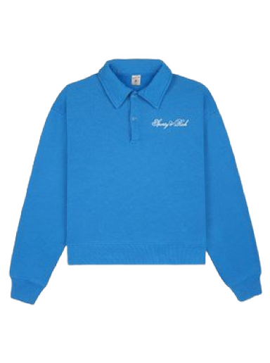 Villapaita Sporty & Rich Cursive Logo Embroidered Polo Crewneck Sininen | PO851RB