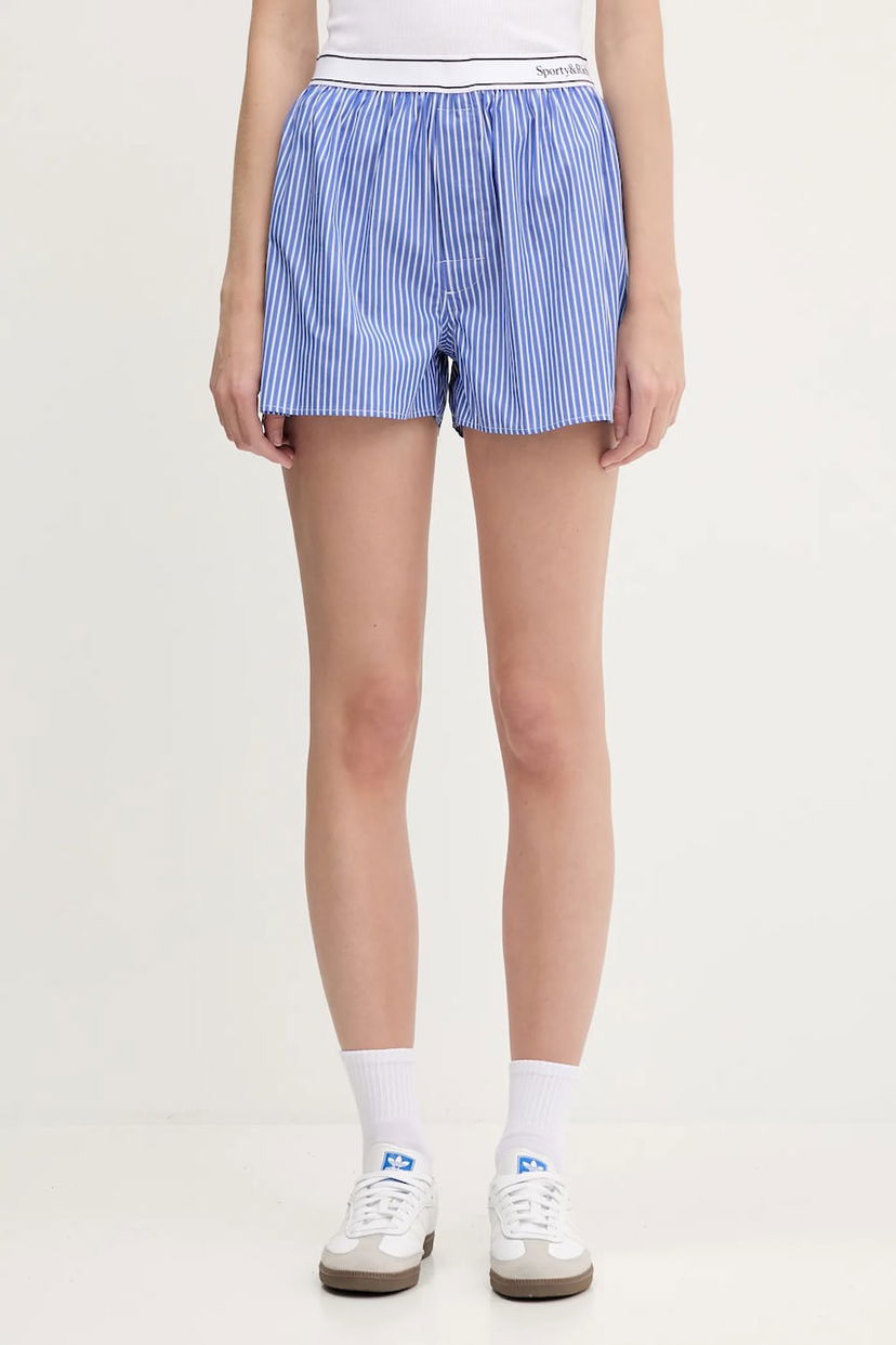 Shortsit Sporty & Rich Sporty & Rich Serif Logo High Waist Shorts Sininen | SH015612300ST02