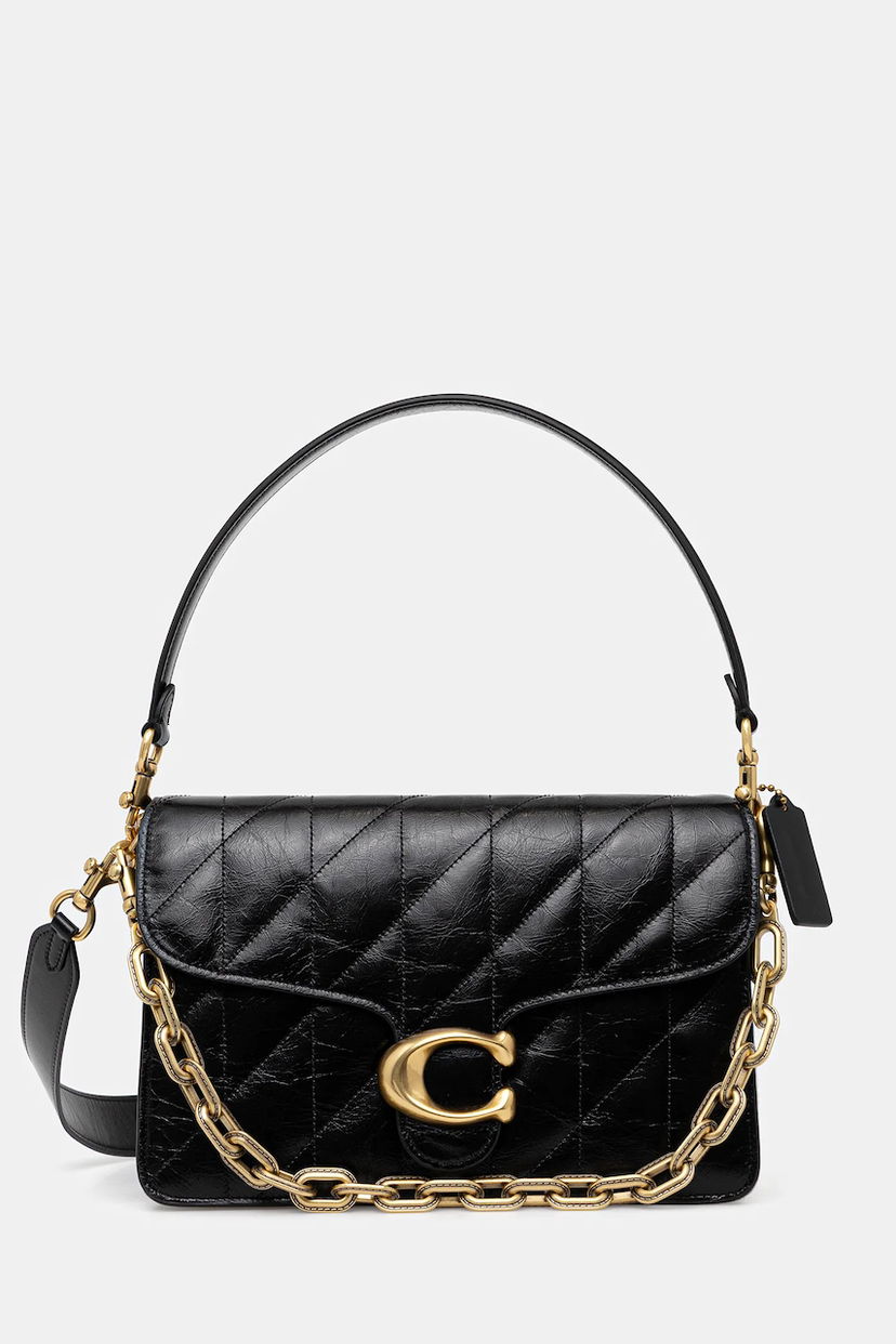 Olkalaukku Coach Tabby Quilted Leather Shoulder Bag Musta | CAF55