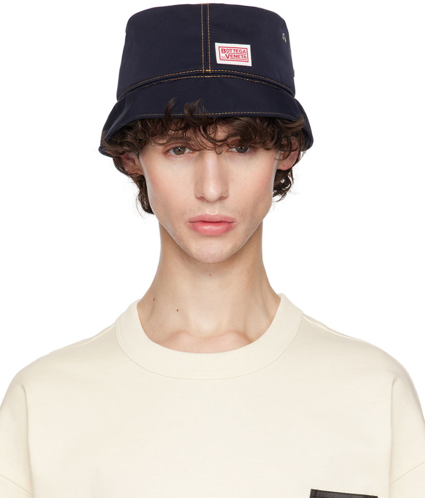 Hattu Bottega Veneta Navy Tech Nylon Bucket Hat Tummansininen | 687343 VF4K0 4121