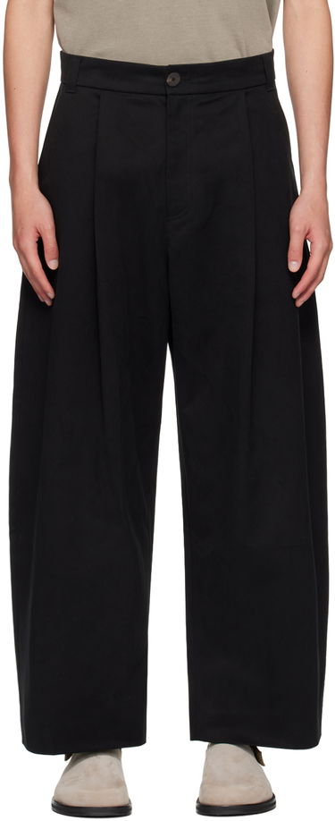 Housut Studio Nicholson Studio Nicholson Pleated Trousers Musta | SORTE SNM - 351 -, 0