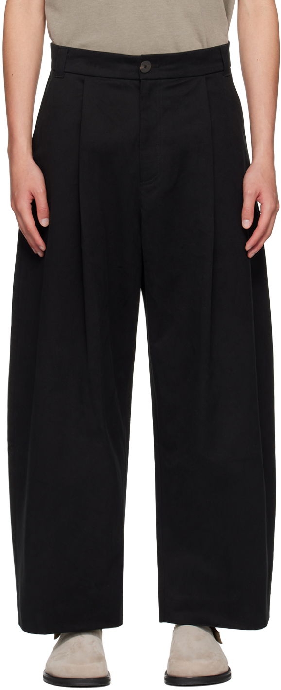 Housut Studio Nicholson Studio Nicholson Pleated Trousers Musta | SORTE SNM - 351 -