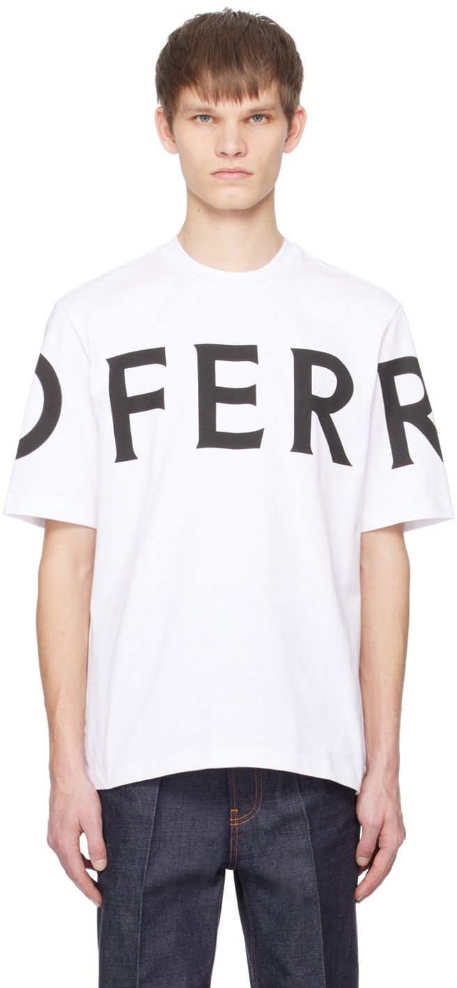 T-paita FERRAGAMO Printed T-Shirt Valkoinen | 771468