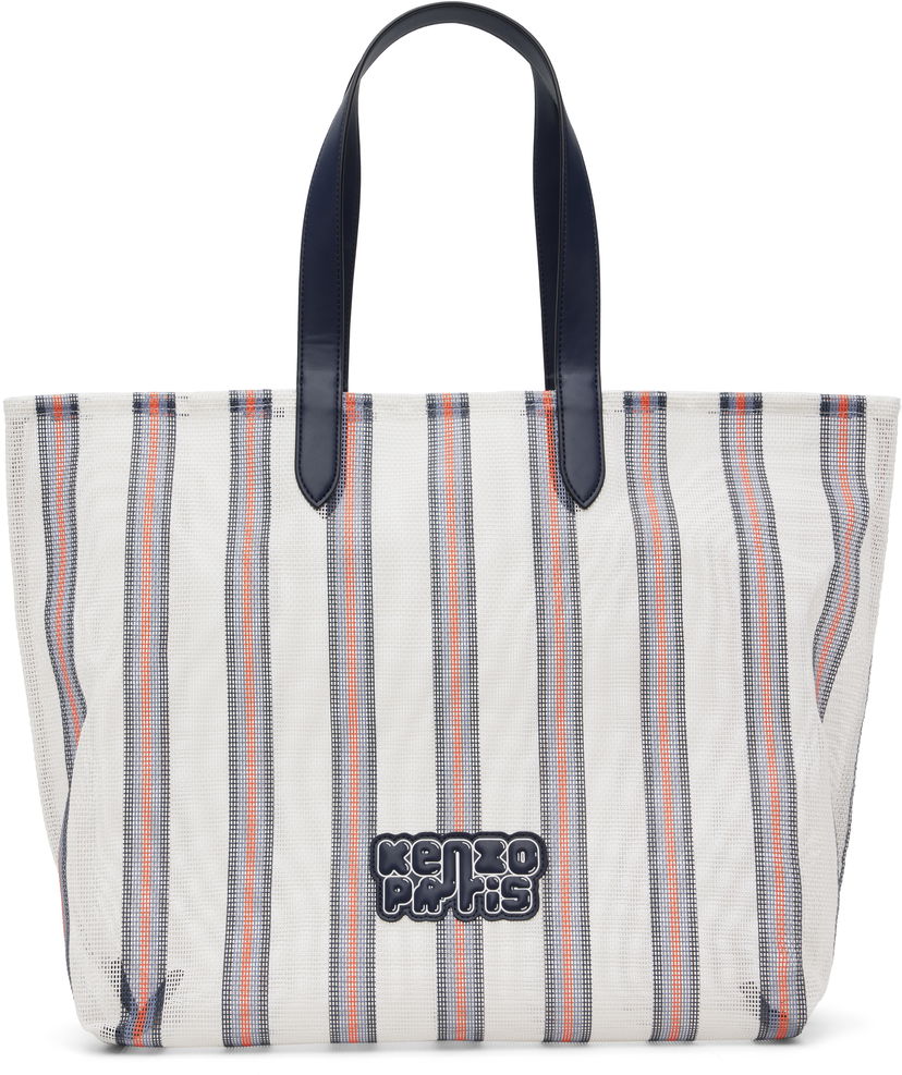 Kangaskassi KENZO Kenzo 'KENZO Coast Lines' Large Tote Bag Valkoinen | FF68SA411FS1