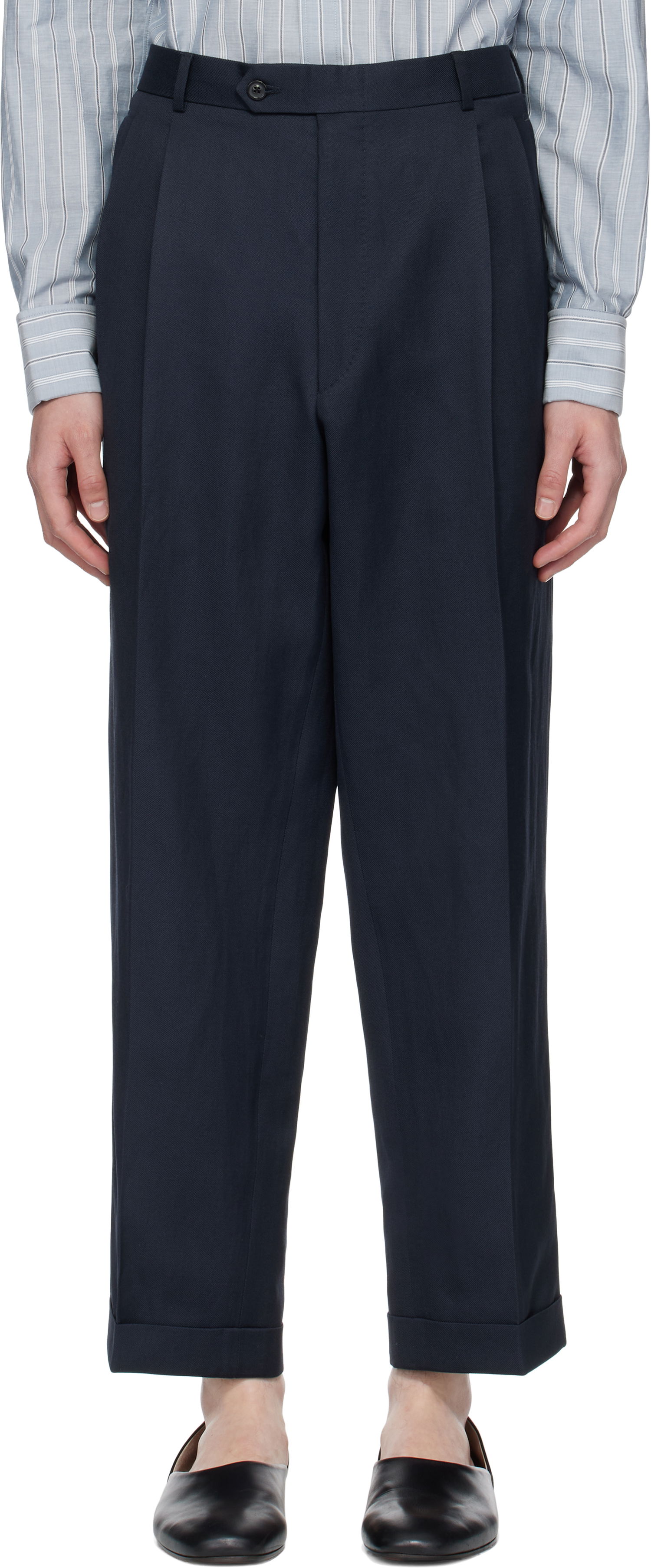 Housut Maison Margiela Maison Margiela Turn-up Trousers Tummansininen | S50KA0669 M35287, 0