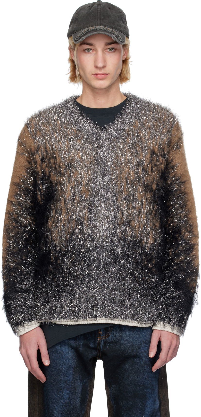 Villapaita Y/PROJECT Hairy Gradient Sweater Ruskea | 206SW012