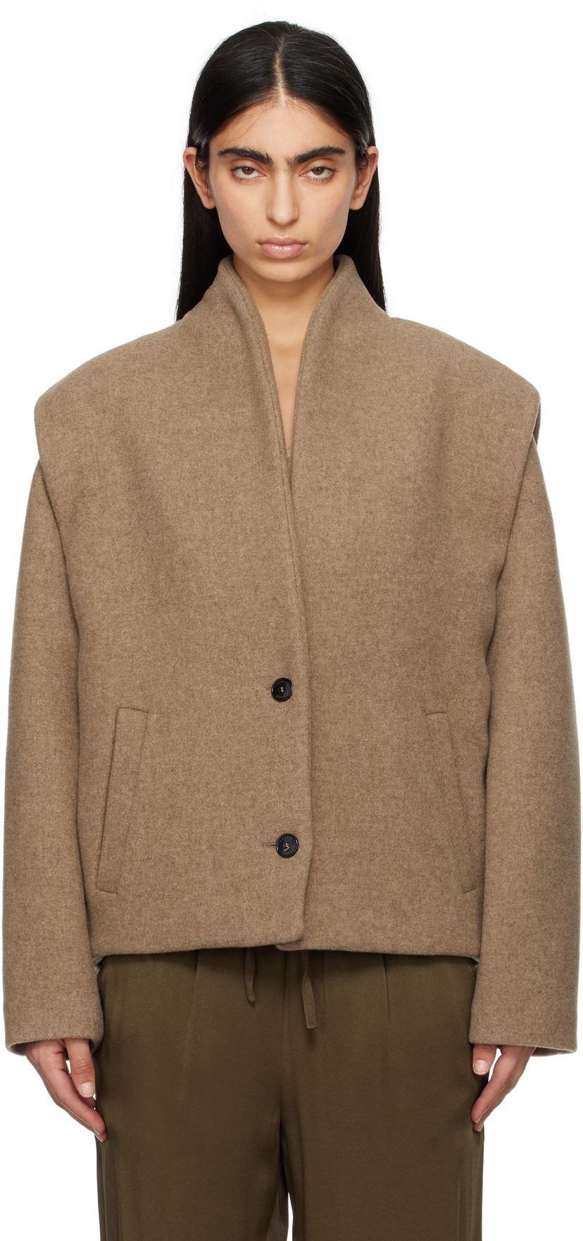 Takki ISABEL MARANT Isabel Marant Drogo Wool Jacket Ruskea | VE0040FC-B1D03I