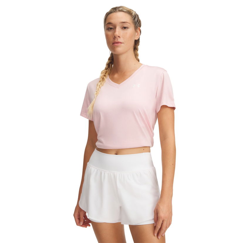 T-paita Under Armour Tech Twist V-Neck Short Sleeve T-Shirt Vaaleanpunainen | 1384227-647