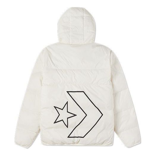 Puffer takki Converse Classic Casual Hooded Down Jacket Valkoinen | 10023695-281