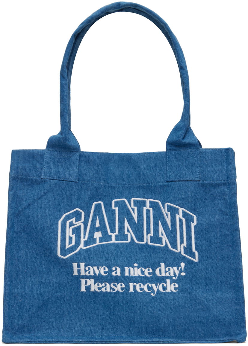 Kangaskassi GANNI GANNI Large Easy Tote Bag Sininen | A5599