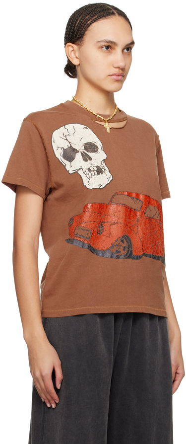 T-paita ERL ERL Skull & Car Graphic T-Shirt Ruskea | ERL08T005, 1
