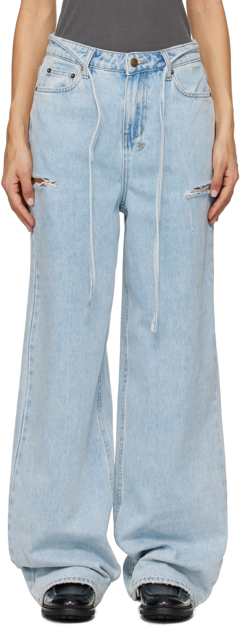 Jeans Ksubi Ksubi Baggy Rollin Kut Out Jeans Sininen | WPS25DJ005