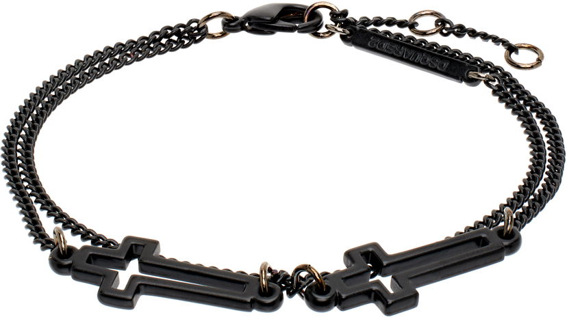 Rannerengas DSQUARED2 Dsquared2 Jesus Cross Chain Bracelet Musta | ARM0002_37208163_2124