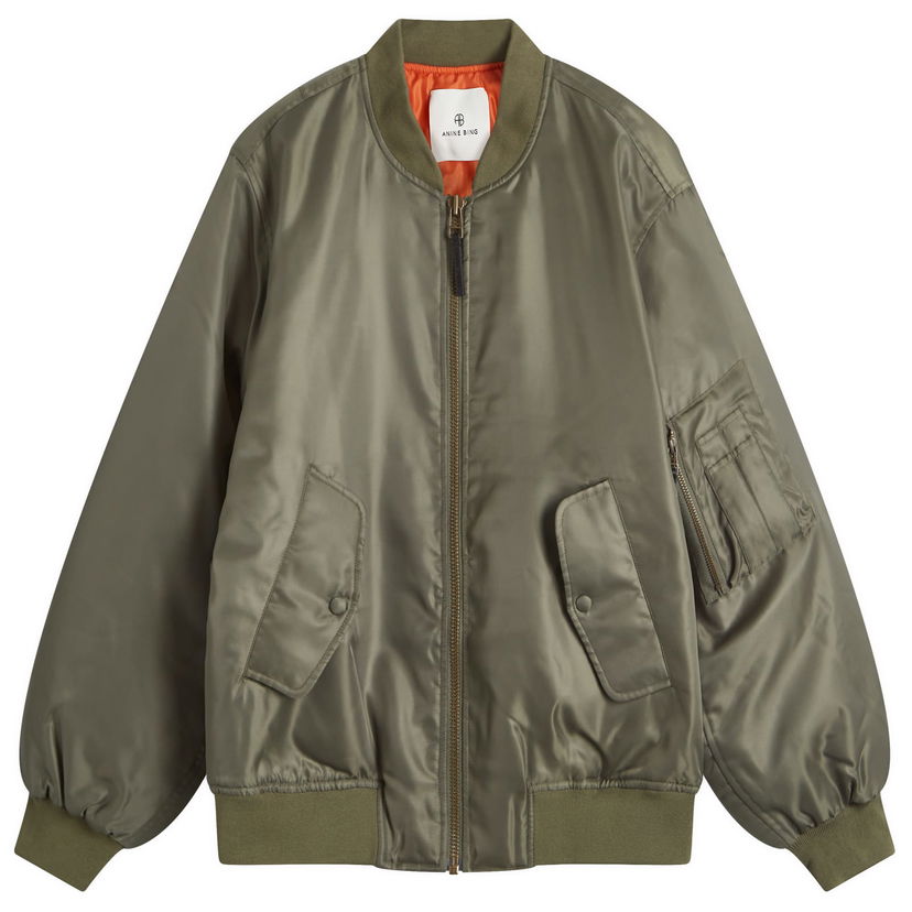 Bomber-takki Anine Bing Leon Bomber Jacket, Size Large Vihreä | A-01-7160-320