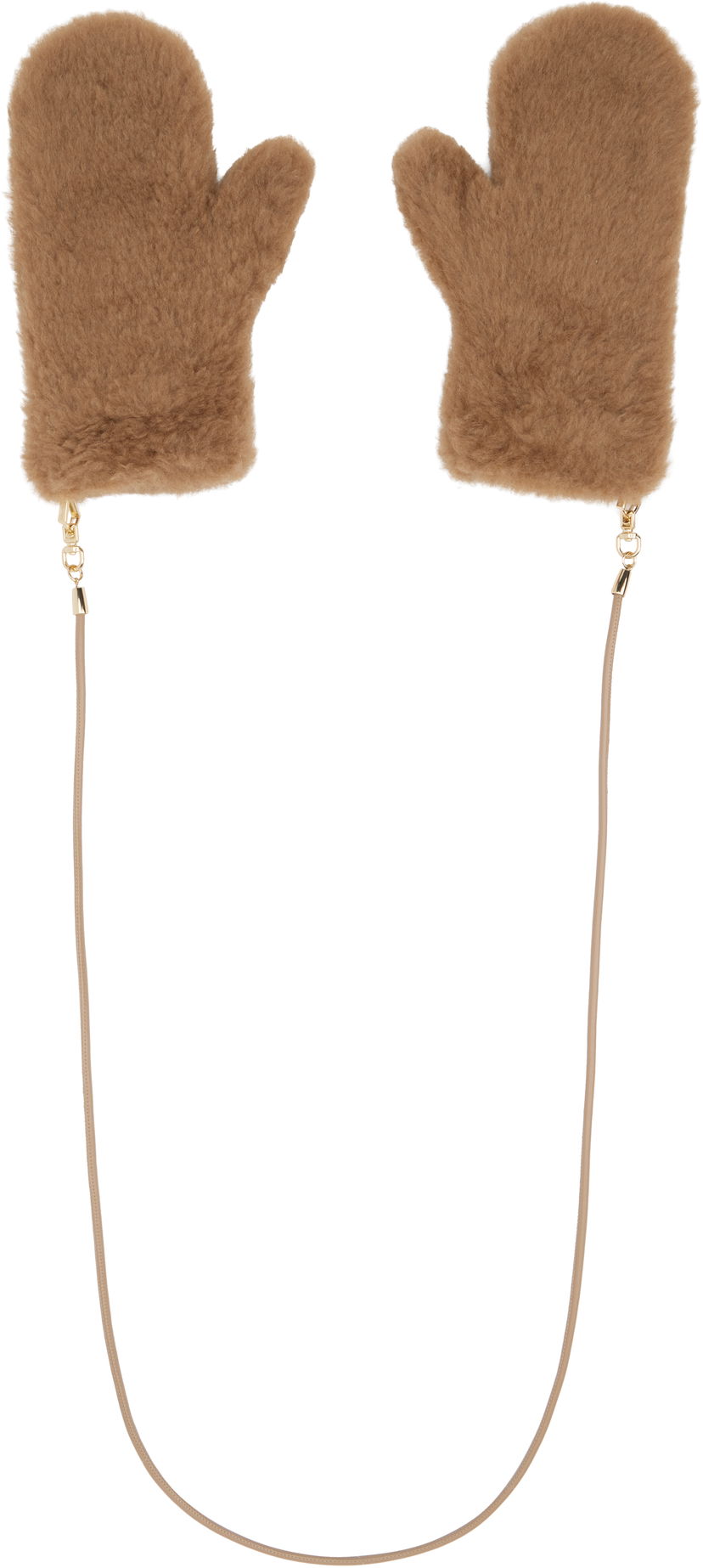 Käsineet Max Mara Max Mara Ombrat2 Faux Fur Mittens Ruskea | 2524566052600