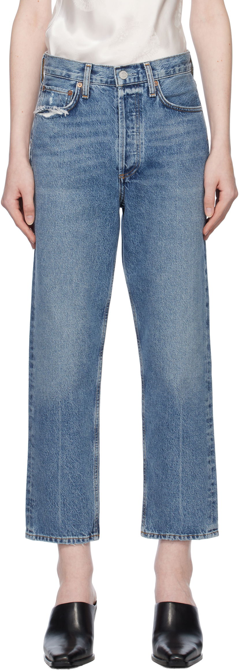 Jeans AGOLDE 90's Crop Mid Rise Straight Jeans Sininen | A173F-1206