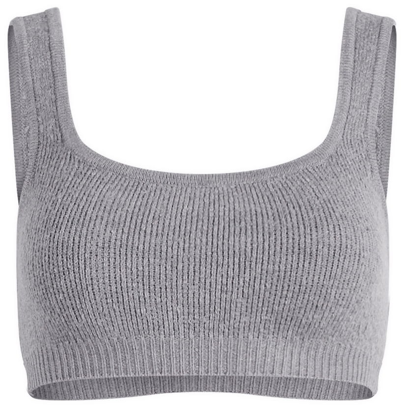 Rintaliivit SKIMS Textured Knit Bralette Size Large Harmaa | SP-SCP-9926W-DHG