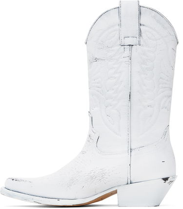 Takit Maison Margiela MM6 Maison Margiela Painted Cowboy Boots Valkoinen | SH3WW0003 P8299, 2
