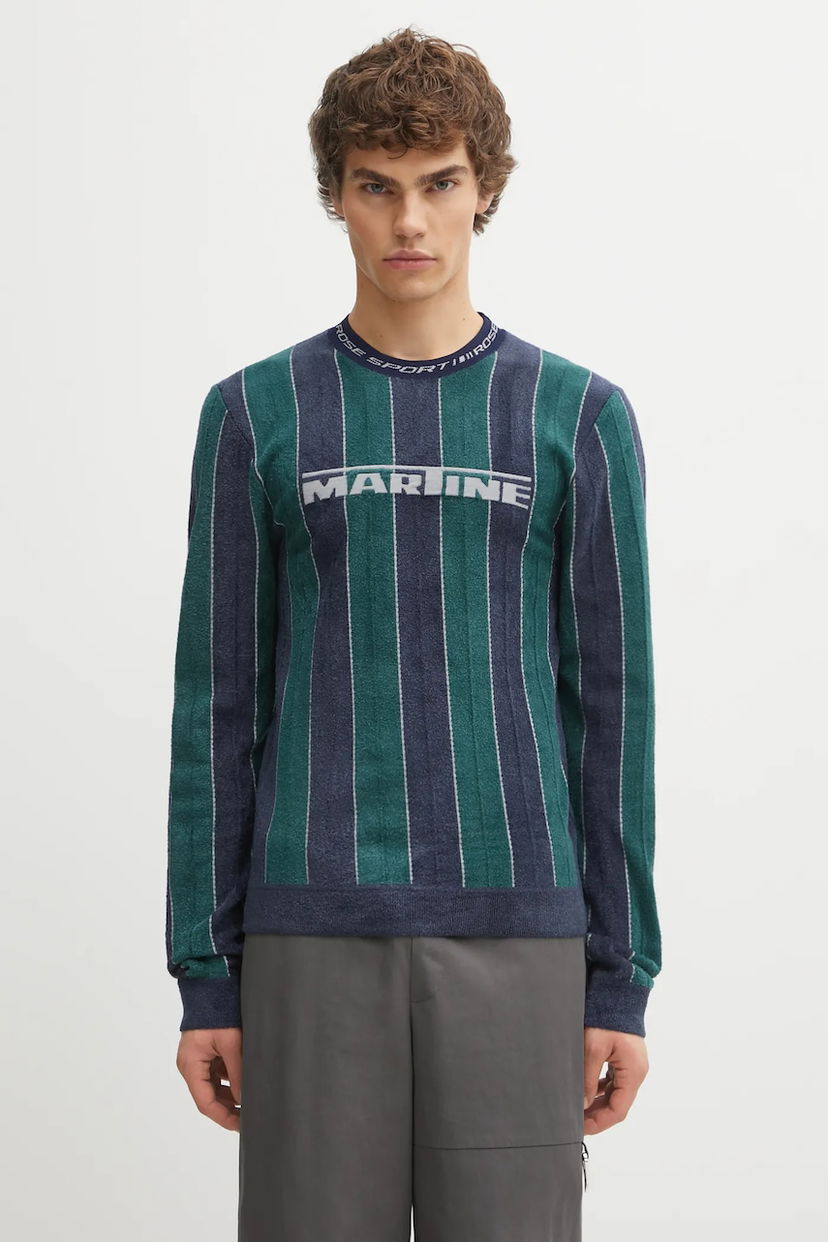 T-paita Martine Rose Martine Rose Sporty Logo Crew Neck Long-Sleeved Striped T-Shirt Monivärinen | 982YA20407