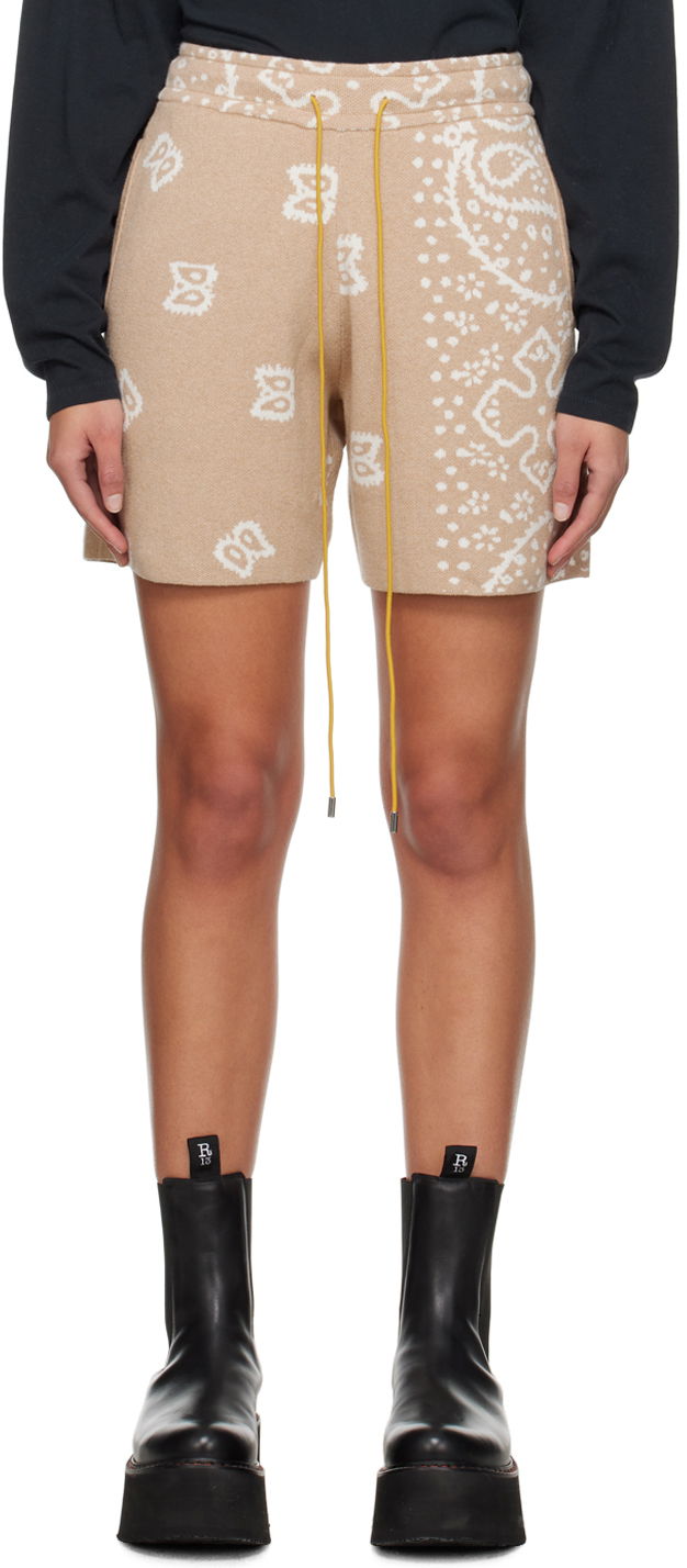 Shortsit Rhude Jacquard Shorts Beige | RHPS24SH10973517